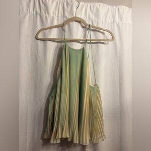 Kimchi Blue Mint and Cream Pleated Top